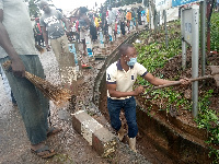 Some persons partaking in the clean-up exercise