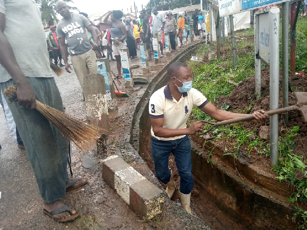 Some persons partaking in the clean-up exercise