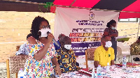 Dr Beatrice Akua-Sakyiwah addressing the forum in the Akatsi North District