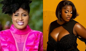 Gospel musician, Patience Nyarko and Nigerian celebrity, Hilda Baci