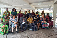 Members of the board with Cecilia Abena Dapaah (third right), Careteker Minister of Gender