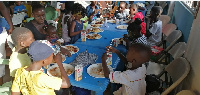 Children enjoying their meal