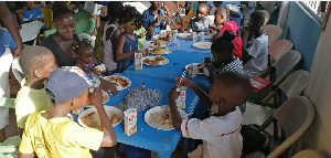 Children enjoying their meal