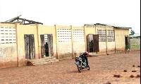 The roofs of the school building were ripped off by a rainstorm on May, 3 2016.