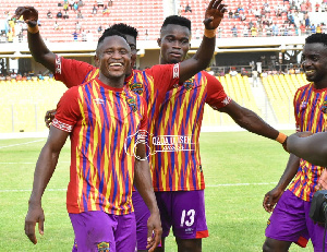 Joseph Esso celebrates match equalizer against Asante Kotoko