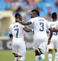 Chelsea winger Christian Atsu with Gyan