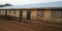 A school building destroyed by the rainstorm