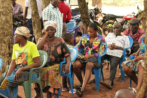 Some residents awaiting their turn to have their eyes screened