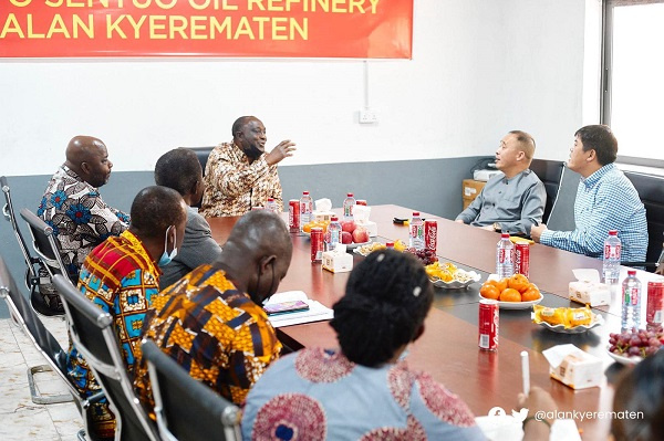 Minister for Trade and Industry, Alan Kyerematen with officials during the working visit