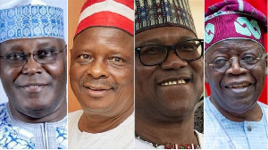 Hagu zuwa dama: Atiku Abubakar, Rabiu Musah Kwankwaso, Peter Obi da Bola Tinubu