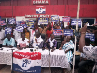 New Patriotic Party faithfuls in Shama District at a Press Conference