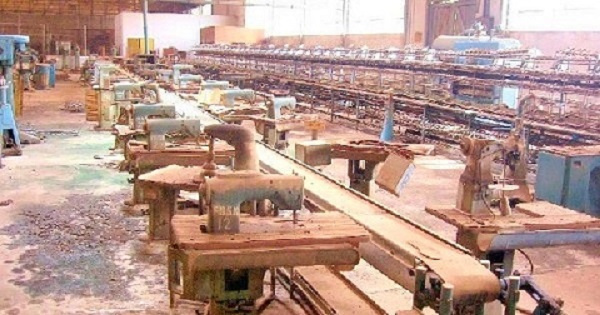 A collapsed sewing factory built by Kwame Nkrumah