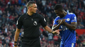 Leicester Midfielder, Daniel Amartey makes a complaint during a game