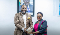 Dr Matthew Opoku Prempeh and High Commissioner of Namibia to Ghana, H.E. Selma Ashipala-Musavyi