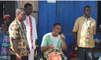 Ivor Greenstreet addressing voters on a campaign tour