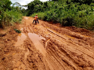 Okada Rider On Bad Road