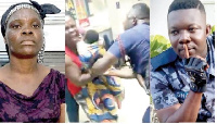 Ms Osafo [L] being assaulted by Skalla [R] as captured in the viral video