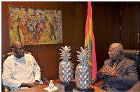 Chef  Francis Otoo after presenting his award to Ambassador Barfour Adjei-Barwuah