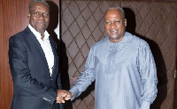 Former President John Dramani Mahama with the late Paa Kwesi Amissah-Arthur