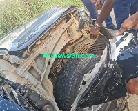 Sammi Awuku's vehicle has been involved in an accident