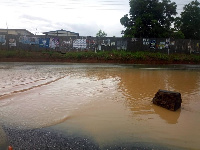 Floods covered gutters and bridges in most areas in Cape Coast