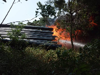 Fire gutted Ghana Water Company treatment site in Winneba