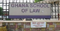 Signage of the Ghana School of Law at Makola in Accra