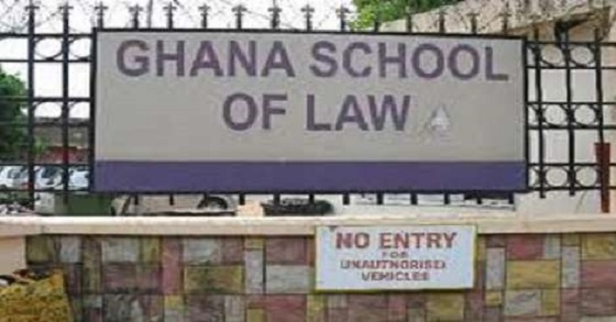 Signage of the Ghana School of Law at Makola in Accra