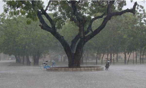 The storm is expected to move westward to produce thunderstorms and rains