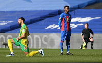 Wilfried Zaha chose to stand ahead of Crystal Palace's match against West Brom