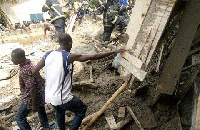 The collapsed building