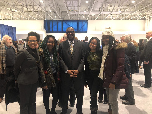 Professor Tettey in a group picture with some Ghanaian/foreign students on campus