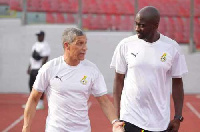 Chris Hughton and Otto Addo