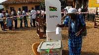 File photo of a woman casting her vote