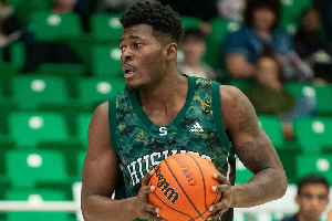 International student Maxwell Amoafo is a fourth-year Huskies forward and USask sociology student fr