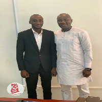 Tinkaro Asare Osei, NUGS President with Anyars Ibrahim, CEO of NABCO