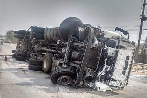 Gas Tanker Overturns K