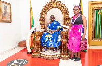 Madam Selma Ashipala-Musavyi with Otumfuo Osei Tutu II