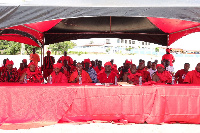 Members of the Teshie Traditional Council addressing the press