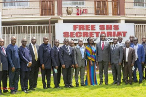 Vice Chancellors taking a picture with Minister of Education