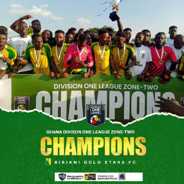 Bibiani Gold Stars won Zone 2 of Division One League to qualify for the GPL