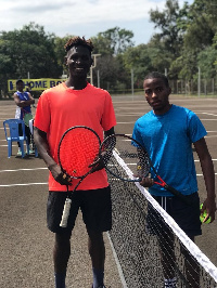 Johnson Acquah(left) of UEW and Joel Mazimba Daniel (right)