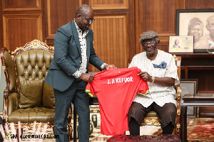 Former President JA Kufuor with Kurt Okraku