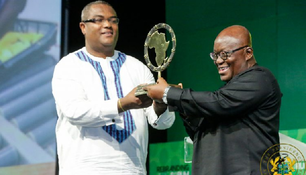 Thierry Hot, Founder of Rebranding Africa Forum, with President Akufo-Addo