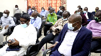 Members of the Parliamentary Select Committee in a meeting with Management of Port of Takoradi