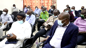 Members of the Parliamentary Select Committee in a meeting with Management of Port of Takoradi