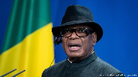 Mali President Ibrahim Boubacar Keita poses for a picture during a summit