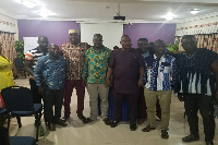 Some NPP constituency executives in a group photo after the closed-door meeting