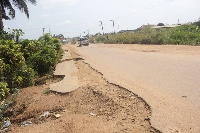 Poor road at Atwima Agogo