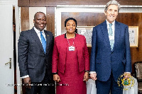 Minister of Lands and Natural Resources, Samuel Abu Jinapor with Marina Silva and John Kerry